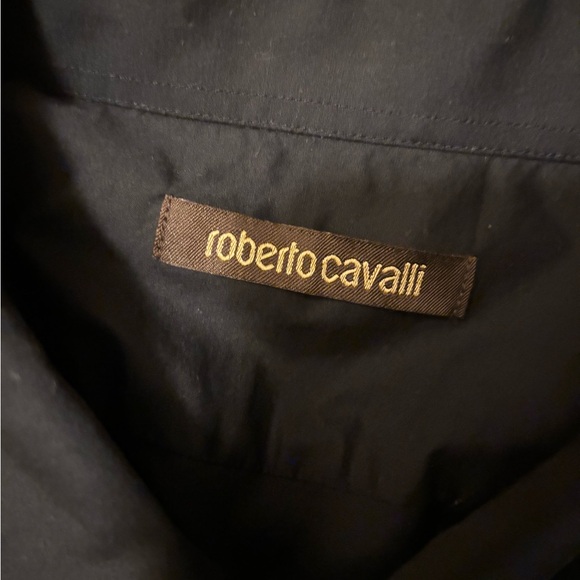 ROBERTO CAVALLI BLACK SHIRT MEN, EXCELLENT CONDITION, SIZE LARGE - Picture 13 of 16